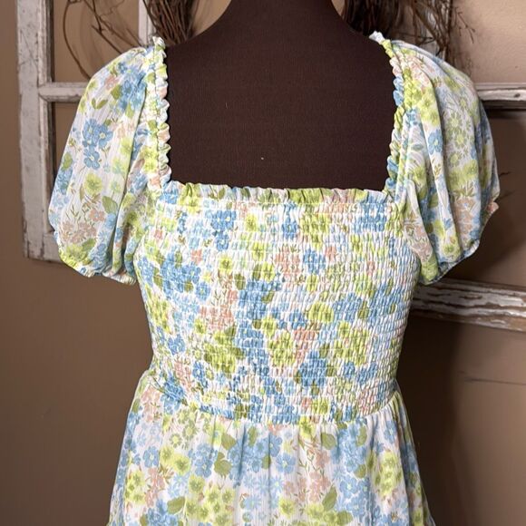 Madden NYC floral mini dress size medium y2k babydoll milkmaid summer romantic f - Picture 6 of 11